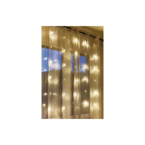 EMOS Lighting LED vianočný záves – hviezdy, 120x90 cm, vnútorný, teplá biela, časovač