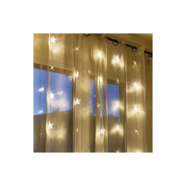 EMOS Lighting LED vianočný záves – hviezdy, 120x90 cm, vnútorný, teplá biela, časovač