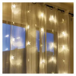 EMOS Lighting LED vianočný záves – hviezdy, 120x90 cm, vnútorný, teplá biela, časovač