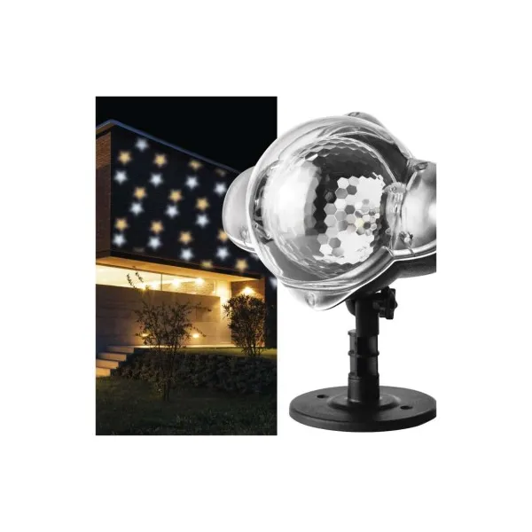 EMOS Lighting LED dekoratívny projektor – hviezdičky, vonkajší aj vnútorný, teplá/studená biela