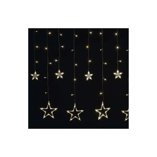 EMOS LED vianočný záves – hviezdy, 185x105 cm, vnútorný, teplá biela
