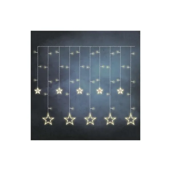 EMOS LED vianočný záves – hviezdy, 185x105 cm, vnútorný, teplá biela