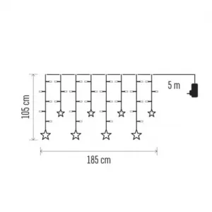 EMOS LED vianočný záves – hviezdy, 185x105 cm, vnútorný, teplá biela