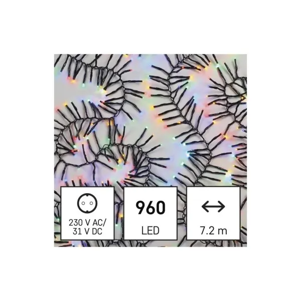 EMOS LED vianočná reťaz – ježko, 7,2 m, vonkajšia aj vnútorná, multicolor, programy