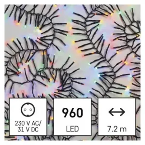 EMOS LED vianočná reťaz – ježko, 7,2 m, vonkajšia aj vnútorná, multicolor, programy