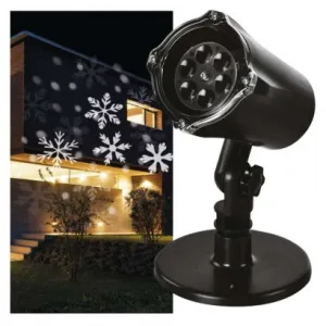 EMOS Lighting LED dekoratívny projektor – vločky, vonkajší aj vnútorný, studená biela
