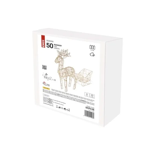 EMOS LED sobí záprah – 47 cm, 3x AA, vnútorný, teplá biela, časovač