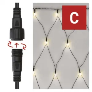 EMOS Lighting Standard LED spojovacia vianočná reťaz – sieť, 1,5x2 m, vonkajšia, teplá biela