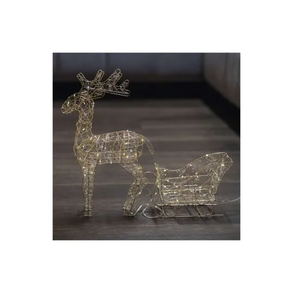 EMOS LED sobí záprah – 47 cm, 3x AA, vnútorný, teplá biela, časovač