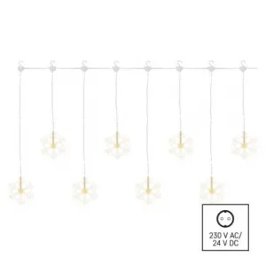EMOS Lighting LED vianočný záves – snehové vločky, 84 cm, vnútorný, teplá biela