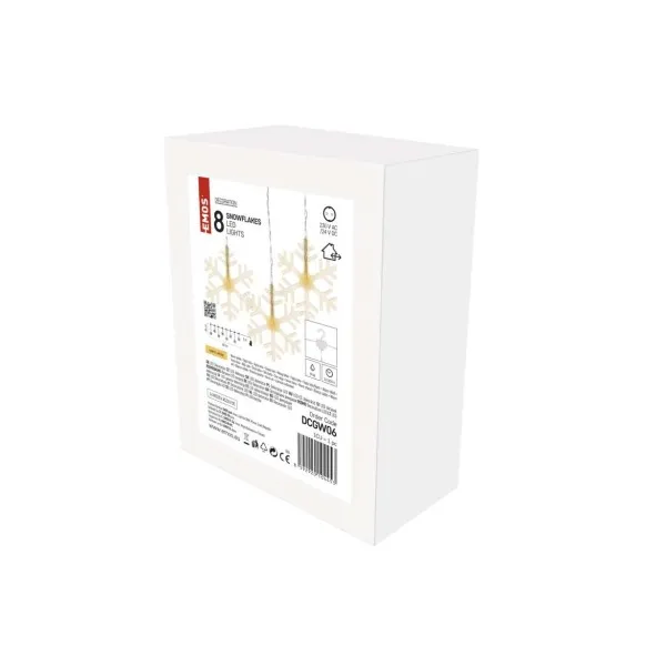 EMOS Lighting LED vianočný záves – snehové vločky, 84 cm, vnútorný, teplá biela