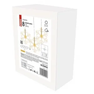 EMOS Lighting LED vianočný záves – snehové vločky, 84 cm, vnútorný, teplá biela