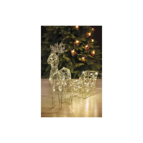 EMOS LED sobí záprah – 47 cm, 3x AA, vnútorný, teplá biela, časovač