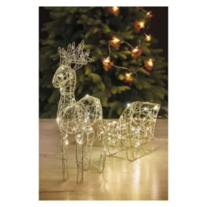 EMOS LED sobí záprah – 47 cm, 3x AA, vnútorný, teplá biela, časovač