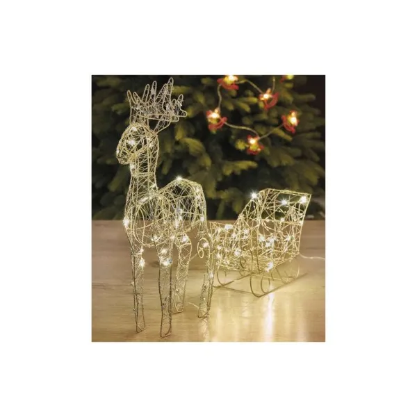 EMOS LED sobí záprah – 47 cm, 3x AA, vnútorný, teplá biela, časovač
