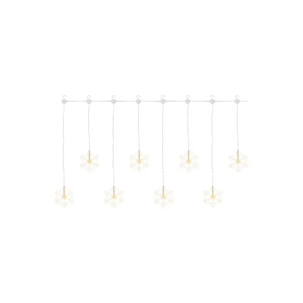 EMOS Lighting LED vianočný záves – snehové vločky, 84 cm, vnútorný, teplá biela