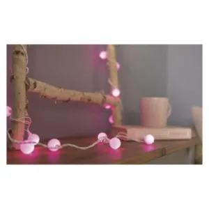 EMOS Lighting LED svetelná cherry reťaz – guličky 2,5 cm, 4 m, vonkajšia aj vnútorná, ružová, časovač