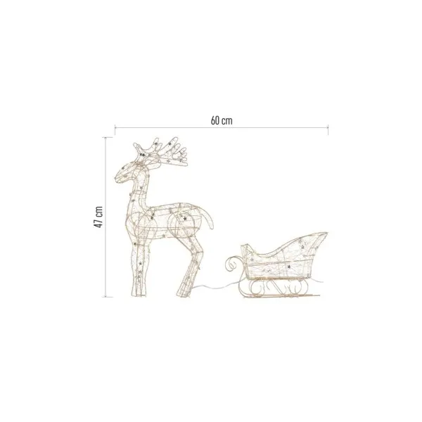 EMOS LED sobí záprah – 47 cm, 3x AA, vnútorný, teplá biela, časovač