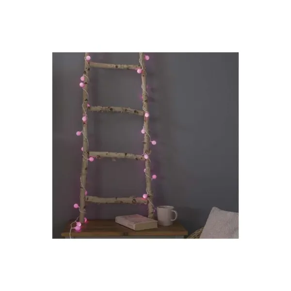 EMOS Lighting LED svetelná cherry reťaz – guličky 2,5 cm, 4 m, vonkajšia aj vnútorná, ružová, časovač