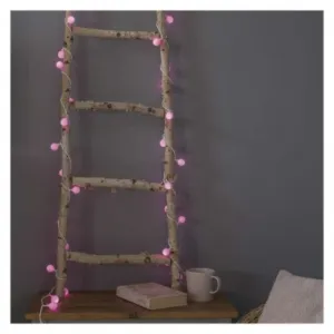 EMOS Lighting LED svetelná cherry reťaz – guličky 2,5 cm, 4 m, vonkajšia aj vnútorná, ružová, časovač