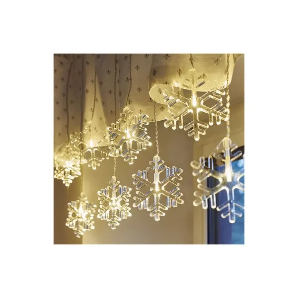EMOS Lighting LED vianočný záves – snehové vločky, 84 cm, vnútorný, teplá biela
