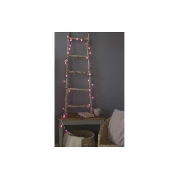EMOS Lighting LED svetelná cherry reťaz – guličky 2,5 cm, 4 m, vonkajšia aj vnútorná, ružová, časovač