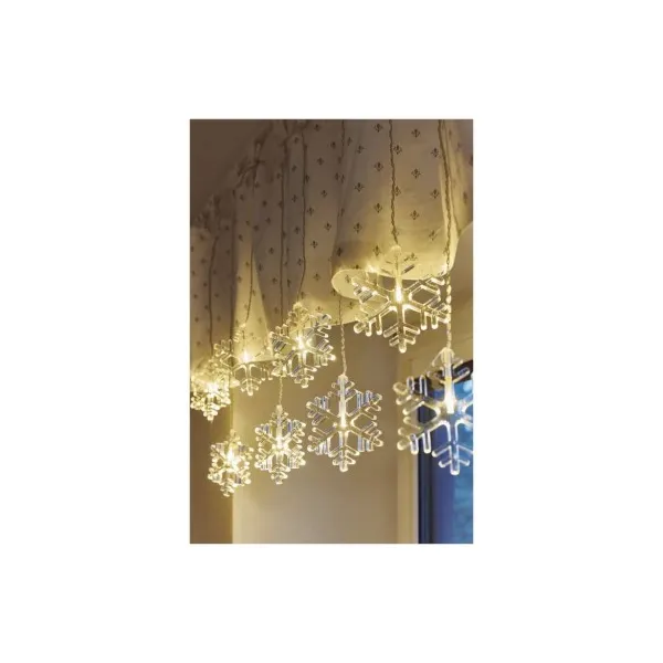EMOS Lighting LED vianočný záves – snehové vločky, 84 cm, vnútorný, teplá biela