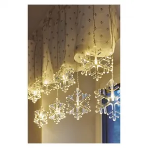 EMOS Lighting LED vianočný záves – snehové vločky, 84 cm, vnútorný, teplá biela