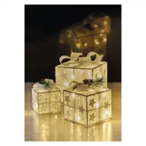 LED Darčeky s ozdobou Teplá biela
