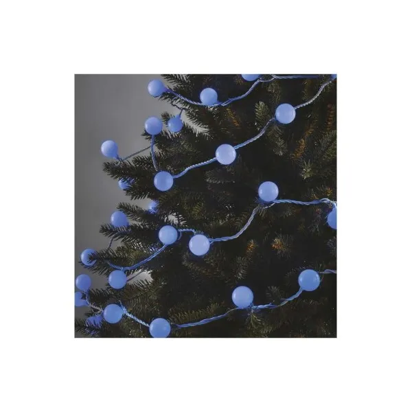 EMOS Lighting LED svetelná cherry reťaz – guličky 2,5 cm, 4 m, vonkajšia aj vnútorná, modrá, časovač