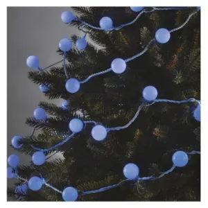 EMOS Lighting LED svetelná cherry reťaz – guličky 2,5 cm, 4 m, vonkajšia aj vnútorná, modrá, časovač
