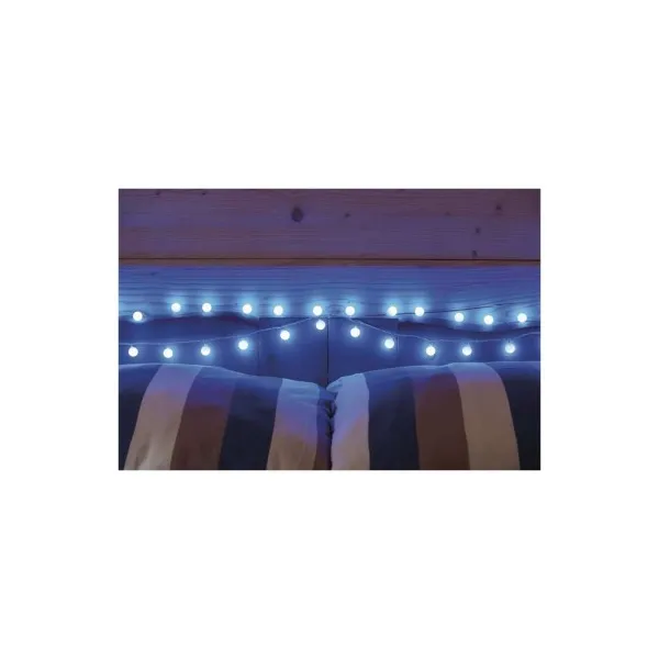 EMOS Lighting LED svetelná cherry reťaz – guličky 2,5 cm, 4 m, vonkajšia aj vnútorná, modrá, časovač
