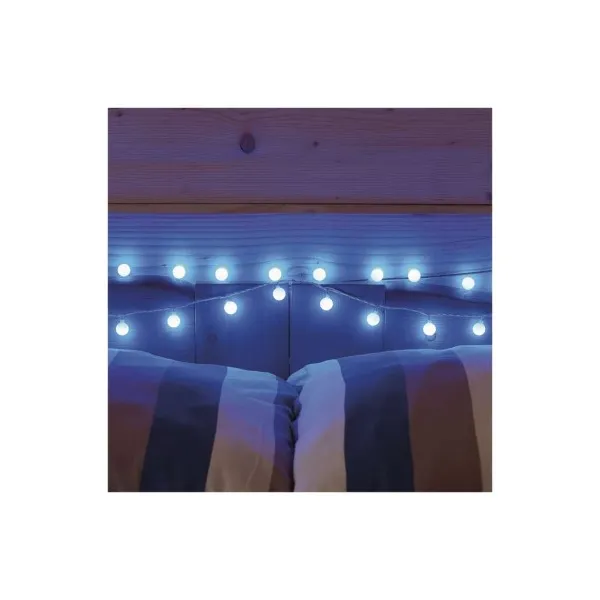 EMOS Lighting LED svetelná cherry reťaz – guličky 2,5 cm, 4 m, vonkajšia aj vnútorná, modrá, časovač