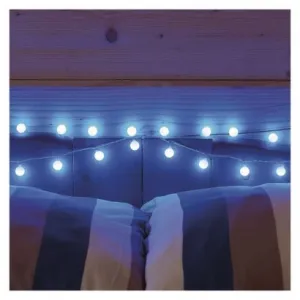 EMOS Lighting LED svetelná cherry reťaz – guličky 2,5 cm, 4 m, vonkajšia aj vnútorná, modrá, časovač