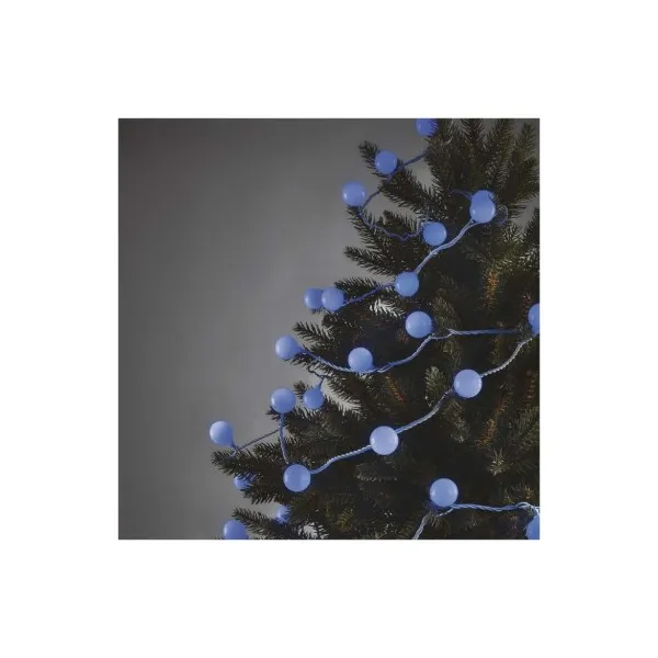 EMOS Lighting LED svetelná cherry reťaz – guličky 2,5 cm, 4 m, vonkajšia aj vnútorná, modrá, časovač