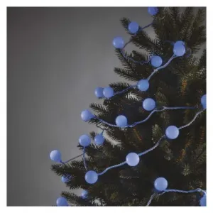 EMOS Lighting LED svetelná cherry reťaz – guličky 2,5 cm, 4 m, vonkajšia aj vnútorná, modrá, časovač
