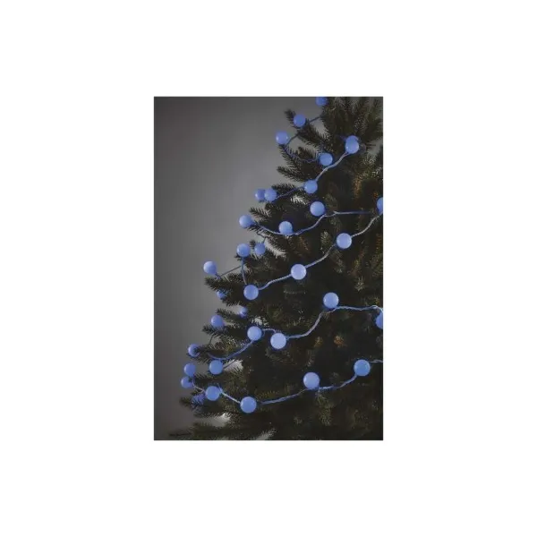EMOS Lighting LED svetelná cherry reťaz – guličky 2,5 cm, 4 m, vonkajšia aj vnútorná, modrá, časovač