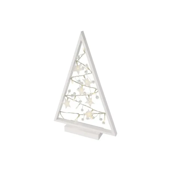 EMOS LED dekorácia – svietiaci stromček s ozdobami, 40 cm, 2xAA, vnútorný, teplá biela, časovač