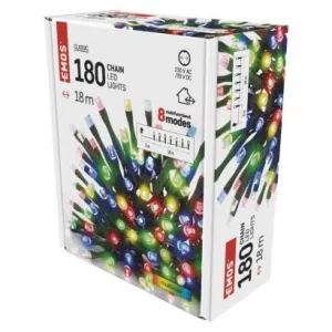 EMOS Lighting LED vianočná reťaz, 18 m, vonkajšia aj vnútorná, multicolor, programy