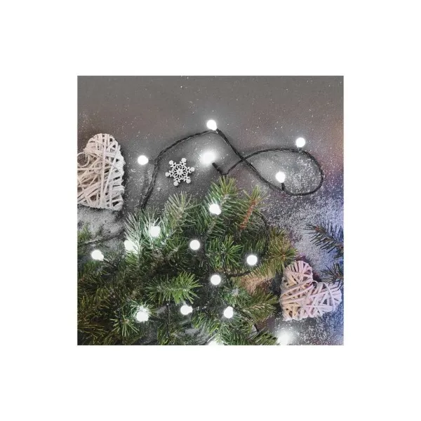 EMOS Lighting LED vianočná cherry reťaz – guličky, 8 m, vonkajšia aj vnútorná, studená biela, programy