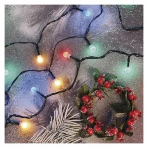EMOS Lighting LED vianočná cherry reťaz – guličky, 8 m, vonkajšia aj vnútorná, multicolor, časovač