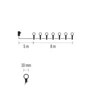 EMOS Lighting LED vianočná cherry reťaz – guličky, 8 m, vonkajšia aj vnútorná, multicolor, programy