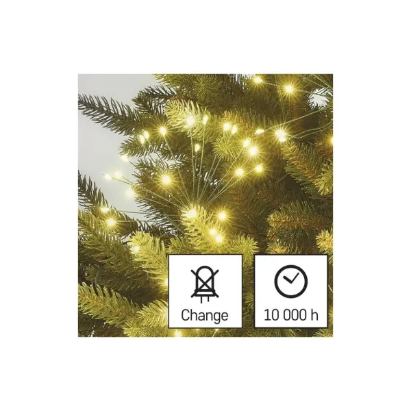 EMOS LED svetelná reťaz – svietiace trsy, nano, 5,2 m, vnútorná, teplá biela, časovač