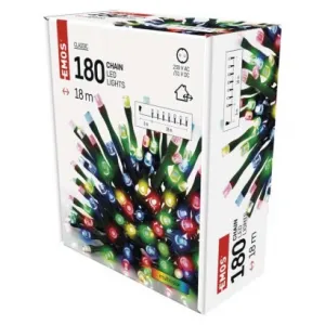EMOS Lighting LED vianočná reťaz, 18 m, vonkajšia aj vnútorná, multicolor, časovač