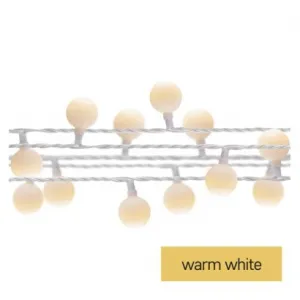 EMOS Lighting LED svetelná cherry reťaz – guličky 2,5cm, 4m, vonkajšia aj vnútorná, teplá biela, časovač