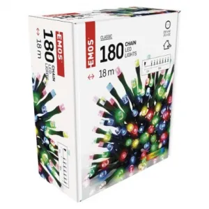 EMOS Lighting LED vianočná reťaz, 18 m, vonkajšia aj vnútorná, multicolor, časovač