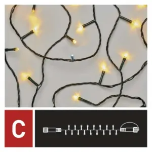 EMOS Standard LED spojovacia vianočná reťaz blikajúca, 10 m, vonkajšia, teplá/studená biela