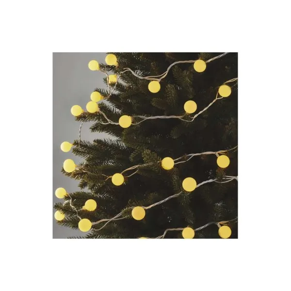 EMOS Lighting LED svetelná cherry reťaz – guličky 2,5cm, 4m, vonkajšia aj vnútorná, teplá biela, časovač