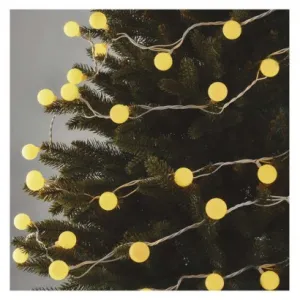 EMOS Lighting LED svetelná cherry reťaz – guličky 2,5cm, 4m, vonkajšia aj vnútorná, teplá biela, časovač