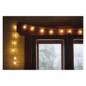 EMOS Lighting LED svetelná cherry reťaz – guličky 2,5cm, 4m, vonkajšia aj vnútorná, teplá biela, časovač